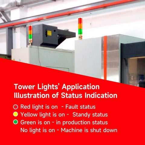 Heavy Duty Multi Layer Tower Light With LED Warning Lamp And Alarm Industrial Grade Signal Indicator on CNC machine