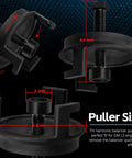 Crank Pulley Puller Kit For LS Engines And Chrysler Dodge Jeep Vehicles, image showing the harmonic balancer puller dimensions and design.