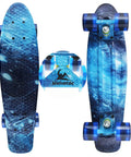 Complete Mini Cruiser Skateboard For Kids And Beginners 22 Inch Starry Sky Retro Deck With Smooth 60mm Wheels and Trucks