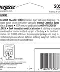Solid 2025 Lithium Coin Batteries 4 Pack warning label detailing safety hazards and usage instructions for children.