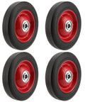 Four Pack 8 Inch Solid Rubber Wheels For Hand Trucks Flat Free Quiet Durable Replacement Wheels With One Half Inch Axle Hole