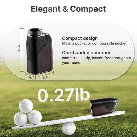 Golf Rangefinder With Slope Compensation And 1200 Yard Range, Compact Leather Exterior Device Packing 6X Magnification, Instant Flag Lock, Tournament Mode Button, Rechargeable Core Engineered For Dead Nuts Accuracy On Weekend Rounds