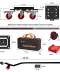 Upgrade Your Room Move Game With This Heavy Duty Furniture Dolly, featuring five smooth rolling wheels and various accessories.
