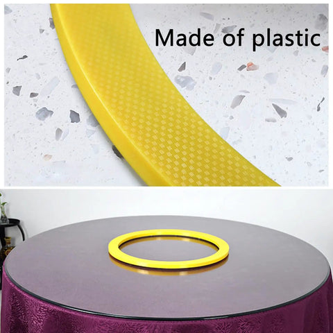 Yellow plastic Swivel Base Turntable With Non Slip Pads, Smooth Rotating Bearing, Dining Table Pad for glass and wood surfaces, 40 cm