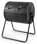 37.5 Gallon Dual Chamber Compost Bin With 360 Degree Tumbling And Dual Lockable Doors for outdoor garden composting.