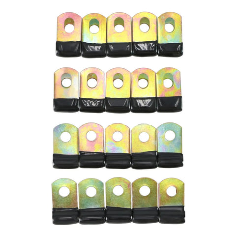 Brake Line Clip Set For Three Sixteenth Inch Tubing, Cushioned Steel Clips With Rubber Insulation, arranged in rows