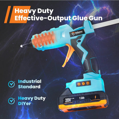Pro Grade Cordless Full Size Glue Gun For DIYers With 20V Battery, Temperature Adjustable LCD Display, Fast Heating Dual Temp
