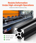 Close-up of Dope 2020 Aluminum Extrusion Rail Set, 78.7 inch T Slot Profiles in black, showing strength in high-stress operations.