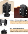 Heavy Duty Adjustable Furniture Leveler Feet With Corner Edge Guards And Tight Lock Nuts Squashes Wobbly Furnishings, showing load-bearing design for easy height adjustment.