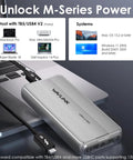Next Level 80Gbps M.2 NVMe SSD Enclosure With Thunderbolt 5 And USB4 V2 Support connected to a laptop.