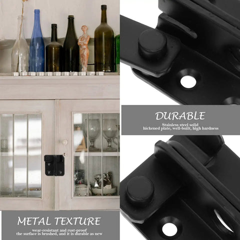 Hardcore Stainless Steel Flip Latch Heavy Duty Gate Bolt Safety Lock For Outdoor Yard And Fence Doors Rust Proof Two Pack close-up of latch details.