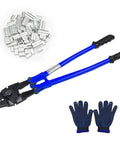 Heavy Duty 24 Inch All In One Hand Crimping And Cutting Tool For Wire Rope Swager Crimper Cutter with gloves and stop sleeves