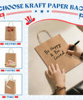 Brown Paper Bags 8x4.25x10.5 Inch 20 Pack With Handles Eco Friendly Kraft Gift Bags For Retail Party Favors Shopping Small Business Made In USA Recyclable And Sturdy
