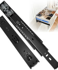 12 Inch Full Extension Soft Close Drawer Slides With No Slam Dampers Whisper Quiet Operation Heavy Duty Iron Core Double Spring Mechanism Pair For Smooth Cabinet Drawers black metal slides for bedroom dresser drawer