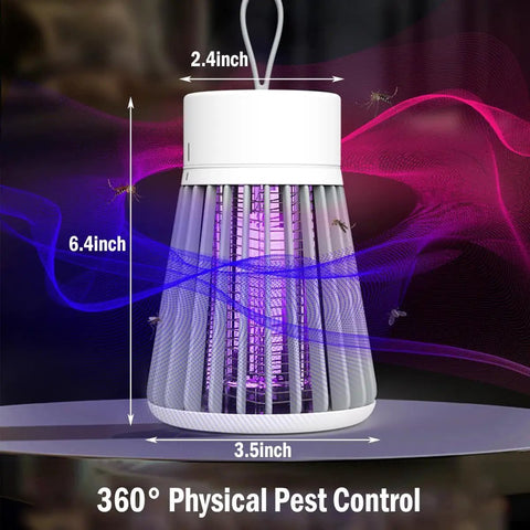 Indoor And Outdoor Electric Mosquito Killer With UV Light, USB Rechargeable Portable Fly Trap with high voltage grid