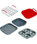 Vortex Air Fryer Accessory Set For 6 Qt And 10 Qt Models, includes bakeware, grilling tools, multicolor silicone, heat resistant