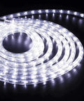 100Ft LED Rope Lights Outdoor With 720 LEDs, Flexible Connectable Tube Lights, coiled waterproof decor, glowing on surface