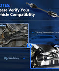 Front CV Axle Replacement Kit for Sienna 2004 2005 2006 2007 2008 2009 2010 FWD 3.3L 3.5L includes before and after installation views