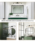 4-Light Matte Black Vanity Light For Bathroom Over Mirror, 30-Inch, E26 Socket, Modern Vanity Lighting in Bathroom Scene