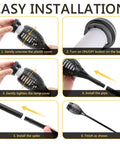 Installation steps for Solar Powered Outdoor Lights With Purple Flickering Flame For Patio And Pathway Decor, 6 Pack.