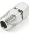 Closmos 304 stainless steel compression fitting, 3/8 in tube OD x 1/4 in NPT male, straight adapter