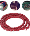 Badass Heavy Duty Adjustable Pu V Belt 4 Foot Industrial Link Drive Belt shown in red, designed for woodworking lathe and saw applications.