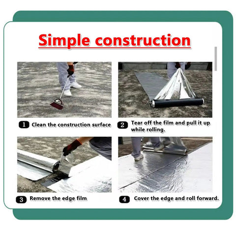 Heavy Duty Black Asphalt Crack Repair Tape, Waterproof Self Adhesive Roll, UV Resistant Aluminum Foil installation steps.