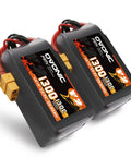 2 Pack 6S 22.2V LiPo Battery 1300mAh 130C With XT60 Plug For FPV Racing Drones, Lightweight 195g Each, High Discharge Performance