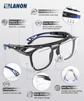 Over Glasses Safety Goggles With Anti Fog Lenses ANSI Z87 1 Certified Scratch Resistant with side shields and adjustable fit