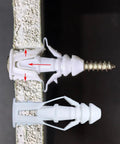 All In One Concrete Wall Anchors And Stainless Steel Screws Kit in drywall, showing anchor expansion step