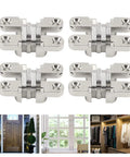 4 Pack 1.7 Inch Mini Cross Concealed Hinges With 180 Degree Zinc Alloy Dope Hidden Door Hinges for jewelry boxes cabinets