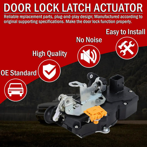 Rear Left Driver Side Door Lock Latch Actuator Replacement 931 108 Fits Cadillac Escalade Avalanche Silverado Suburban 2007 2014 Models For Quick No Fuss Secure Entry, black metal actuator