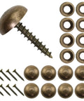 8 Piece Super Clean Pure Brass Decorative Screws With Bronze Caps Hella Durable Self Tapping Fasteners For Cabinetry And Wall Panels Quick Install Rust Proof Hardware Upgrade showing bronze caps and self-tapping screws.