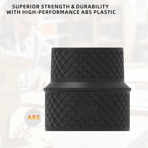 Essential 5 In To 4 In Hose Reducer Adapter made of durable ABS, connecting vacuum systems for efficient dust collection.