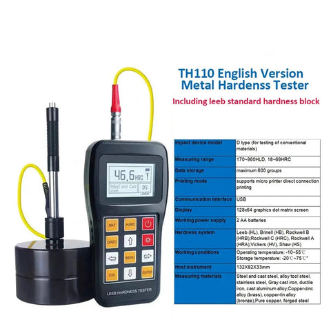 Straight Up Kickass Digital Leeb Hardness Tester For Stainless Steel Copper Aluminum Metals with LCD screen and probe.
