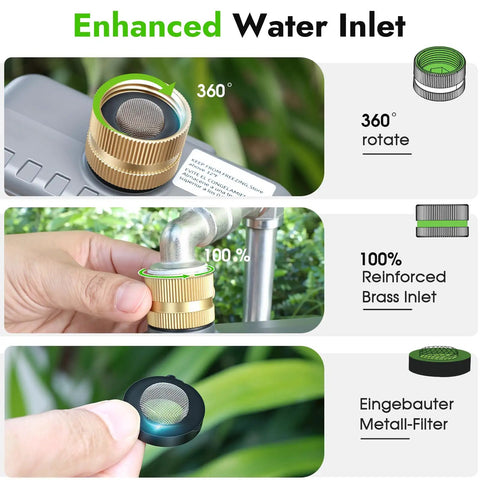 Water Timer With Brass Inlet For Outdoor Hose 3 Independent Zones Auto Manual Rain Delay IPX5 Waterproof Sprinkler Controller