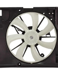 Plug And Swap Radiator Cooling Fan Assembly With Built In Motor Shroud And Bonus Coolant Tank Fits Toyota Prius C 2012 Through 2015 1.5L Hybrid close up view