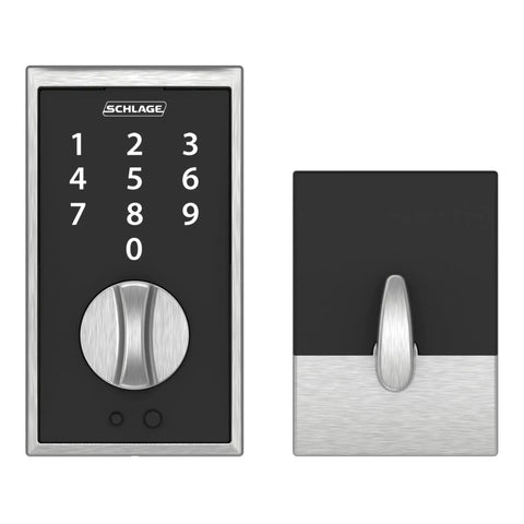 Keyless Entry Electronic Deadbolt With Touchscreen Keypad For Front Door Satin Chrome BE375 Cen 626 No Key Needed Security