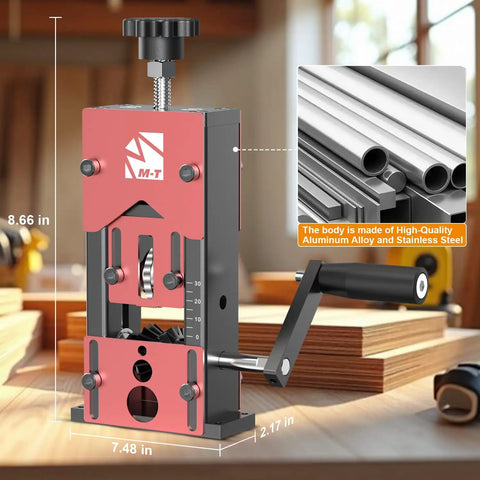 Go-To Manual Wire Stripper Machine showing dimensions and aluminum body with hand crank for 0.06 to 1.18 inch wires.