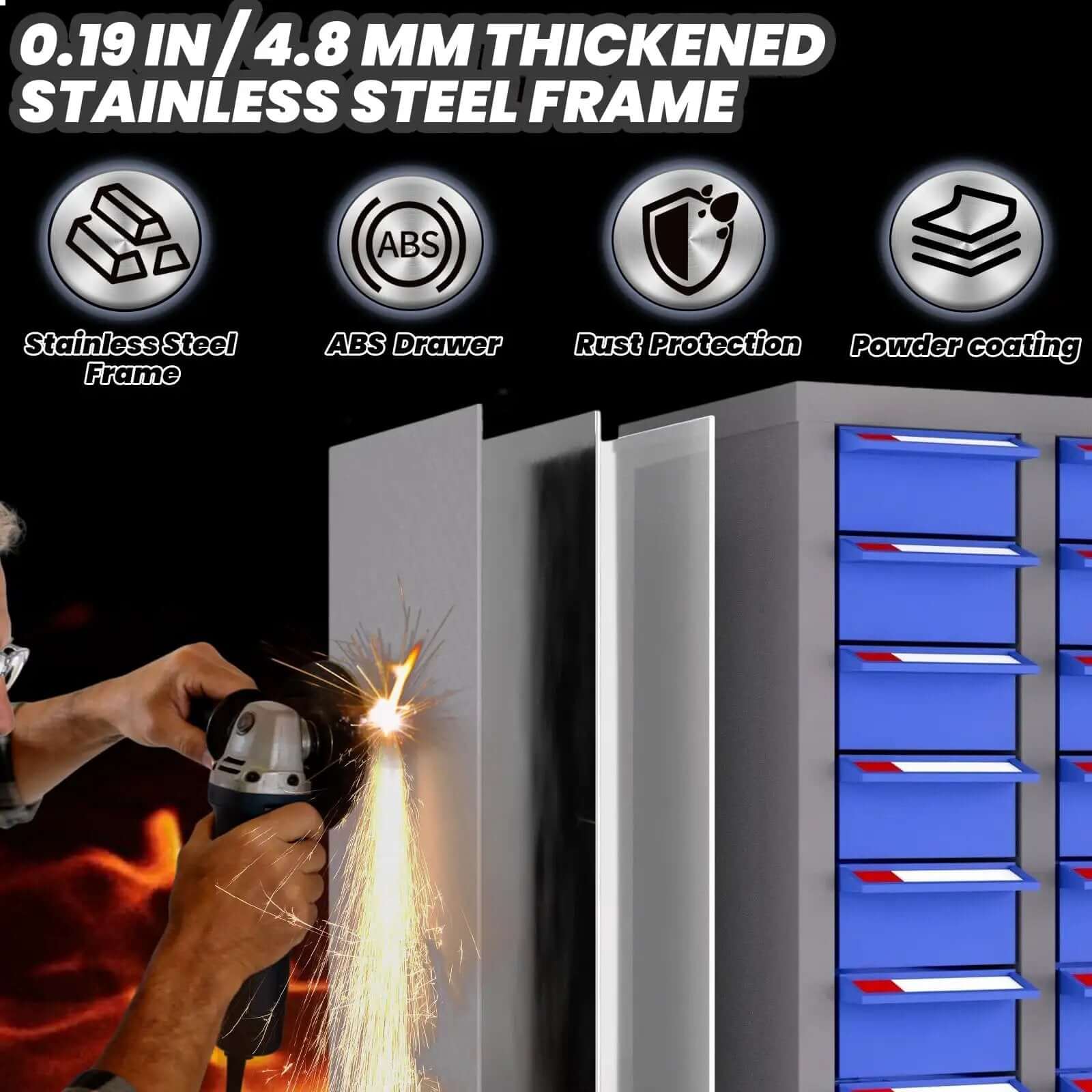 75 Drawer Nut And Bolt Organizer Cabinet ✓