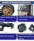 110V Portable Line Boring And Welding Machine Kit with 220V 100T Pressing Sleeve interface and digital control box details