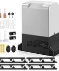 Smart Sliding Gate Opener With Wifi Bluetooth App Control For Up To 40 Ft And 1800 Lb Gates featuring components and hardware kit.
