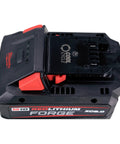 M18 RedLithium High Output 18V 8.0Ah Lithium-Ion Battery Pack For Cordless Power Tools, top view with battery terminals
