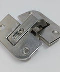 Adjustable Concealed Pie Cut Corner Cabinet Door Hinge Full Inset Nickel Plated Finish shown from the top with detailed view.