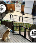Four Pack Black Fence To Wall Anchors Securely Lock Down Dog Playpen And Pet Gates Compatible With FXW Systems, used indoors and outdoors.