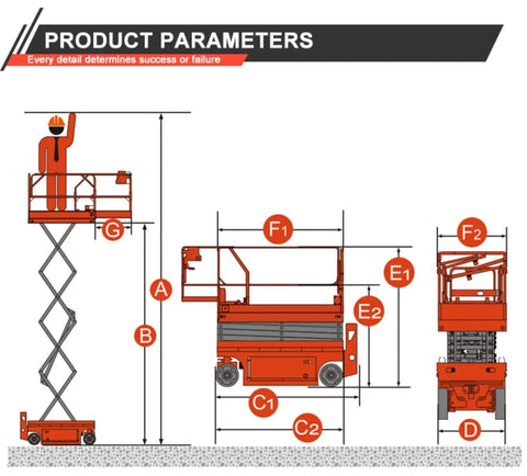 Electric Mini Scissor Lift Table With Adjustable Height For Warehouse And Indoor Work No Sweat Operation Compact Portable Design showing product dimensions.