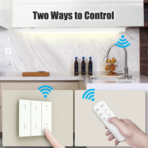 Under Cabinet Lights With Plug Dimmable 3000K To 6500K Color Temperature Wireless Control Panel And Remote 15W 1500LM