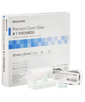 Premium No 1 Thickness Microscope Cover Glass For Slides Clear 22 X 22 Mm 1 Count box and wrapped cover glass pack