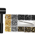 480 Sets Snap Button Fastener Kit For Sewing And Leatherwork With Stainless Steel Snaps Press Tool Setter Durable Handy Hardware For Clothing Bags Hats Diy Projects, black mallet and assorted snap parts