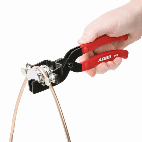 Heavy Duty 180 Degree Tubing Bender for HVAC Plumbing and Auto Projects, hand bending copper tubing, red handles